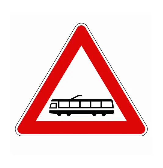 Cartello stradale attraversamento tram