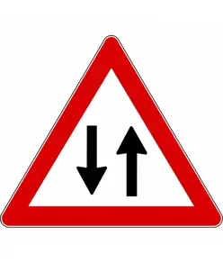 Cartello stradale doppio senso di circolazione