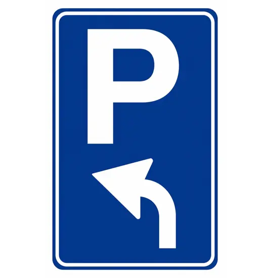 Cartello stradale parcheggio avanti a sinistra  60x90 cm