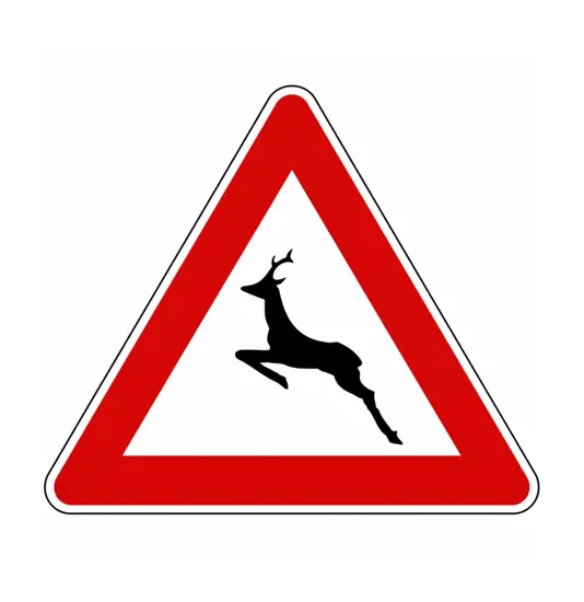 Cartello stradale pericolo animali selvatici