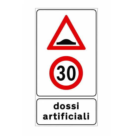 Cartello stradale preavviso dossi