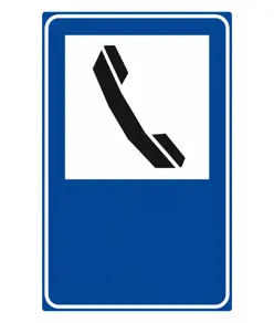 Cartello stradale telefono di emergenza
