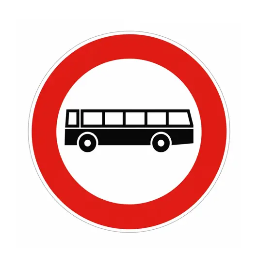 Cartello stradale transito vietato agli autobus