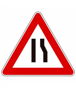 Cartello strettoia asimmetrica a destra