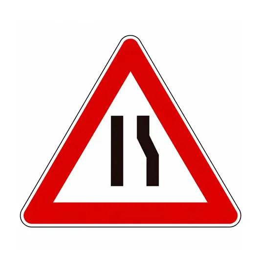 Cartello strettoia asimmetrica a destra