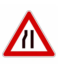 Cartello strettoia asimmetrica a sinistra
