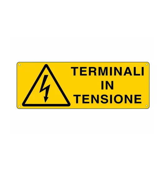 Cartello 'terminali in tensione'