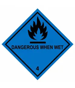 Cartello Trasporto Merci "Dangerous when wet"