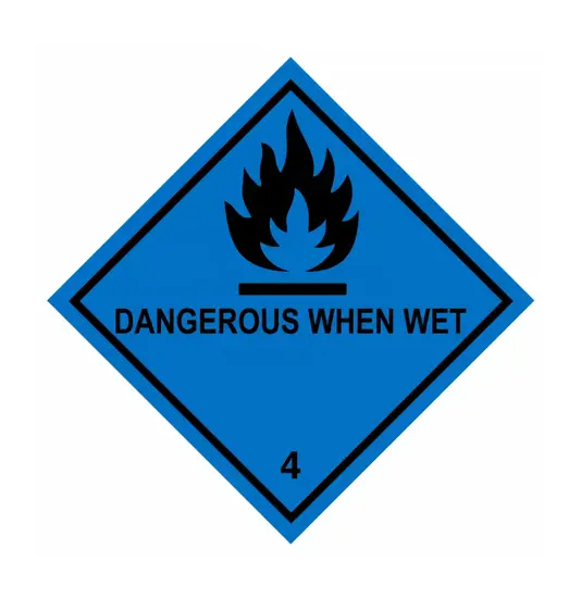 Cartello Trasporto Merci "Dangerous when wet"