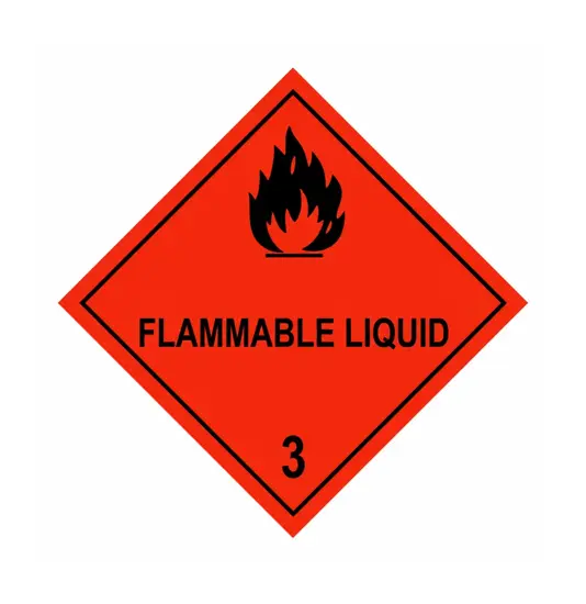 Cartello trasporto merci simbolo  Flammable Liquid