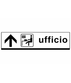 Cartello 'ufficio' in alluminio piano
