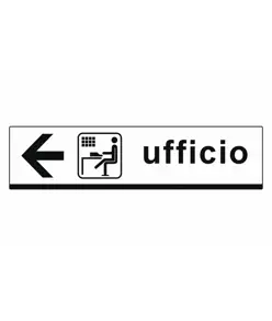 Cartello 'ufficio' in alluminio piano