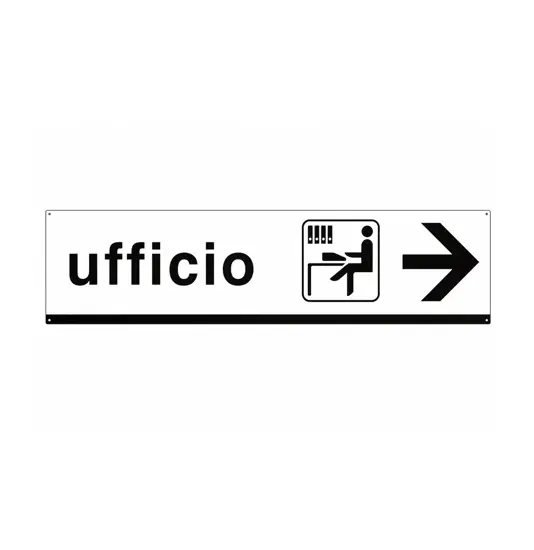 Cartello 'ufficio' in alluminio piano