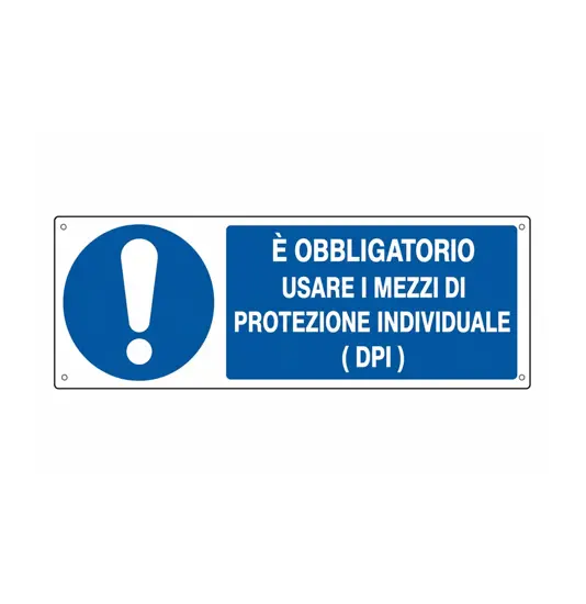 Cartello  usare i mezzi di protezione individuale (DPI)