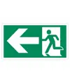Cartello 'uscita di emergenza a sinistra'
