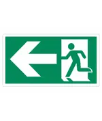 Cartello 'uscita di emergenza a sinistra'