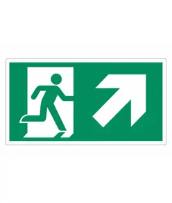etichette adesive 'uscita di emergenza avanti/ a destra' solo simbolo