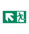 Cartello 'uscita di emergenza avanti/sinistra'