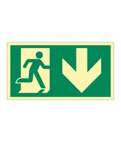 Cartello Uscita di Emergenza Indietro Fotoluminescente