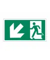 Cartello 'uscita di emergenza indietro/sinistra'
