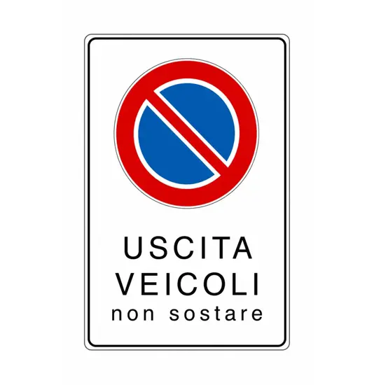 Cartello 'uscita veicoli non sostare'