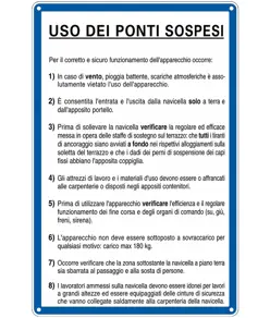 Cartello 'uso dei ponti sospesi'