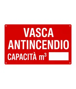 Cartello 'vasca antincendio capacità mc____'