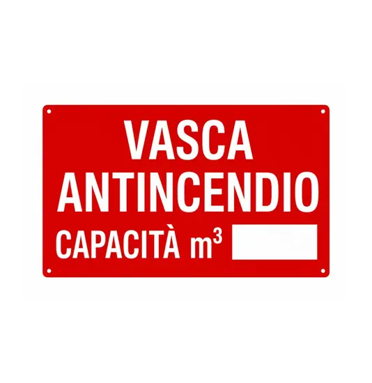 Cartello 'vasca antincendio capacità mc____'