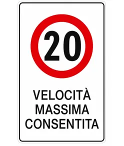 Cartello velocità massima consentita  40x60 cm