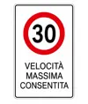 Cartello velocità massima consentita  40x60 cm