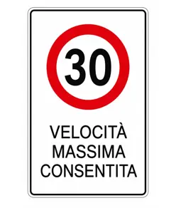 Cartello velocità massima consentita  40x60 cm