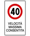 Cartello velocità massima consentita  40x60 cm