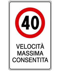 Cartello velocità massima consentita  40x60 cm