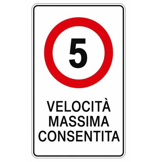 Cartello velocità massima consentita  40x60 cm