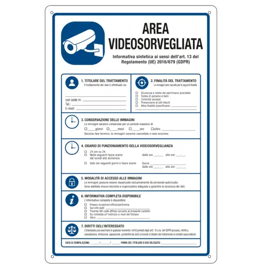 Cartello 'videosorveglianza'