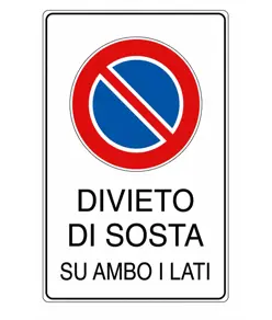 Cartello  Vietata la sosta su ambo i lati