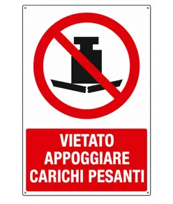 Cartello vietato  appoggiare carichi pesanti