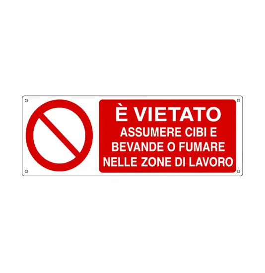 etichette adesive vietato  assumere cibi e bevande o fumare nelle zone di lavoro