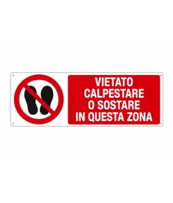 etichette adesive  vietato calpestare o sostare in questa zona