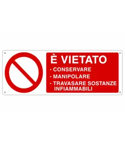 etichette adesive  vietato conservare, manipolare ... sostanze infiammabili