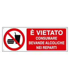 etichette adesive  è vietato consumare bevande alcoliche nei reparti