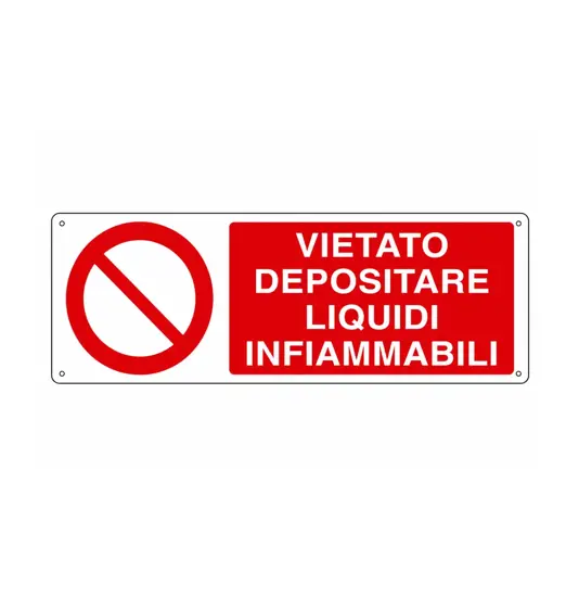 Cartello  vietato depositare liquidi infiammabili