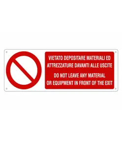 etichette adesive bilingue IT-EN vietato  depositare materiali .. Do not leave any material