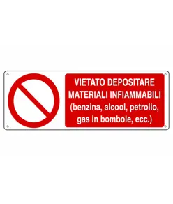 etichette adesive vietato  depositare materiali infiammabili
