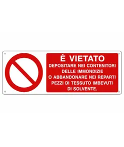etichette adesive  E' vietato depositare nei contenitori delle immondizie..