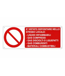 etichette adesive  E' vietato depositare nello stesso locale