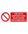 Cartello  vietato depositare sostanze infiammabili
