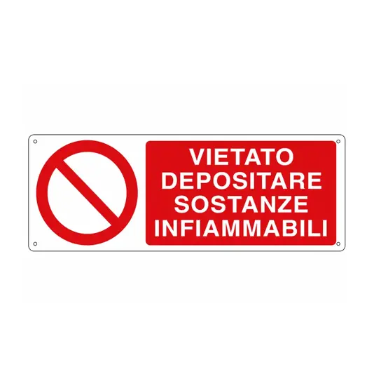 Cartello  vietato depositare sostanze infiammabili