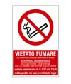 Cartello vietato  fumare all'aperto struttura universitaria