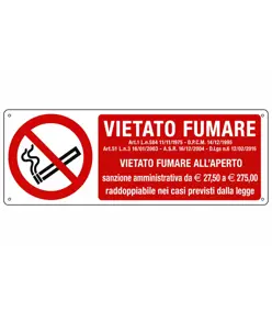 Cartello  vietato fumare all'aperto